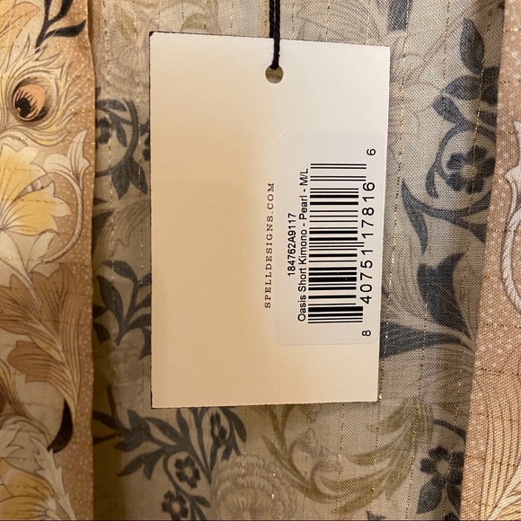 NWT Spell Oasis Pearl Kimono Robe M/L short - Picture 8 of 15